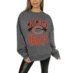 Chicago Bears Gameday Couture Women's Oversized Long Weekend Premium Fleece Drop Shoulder Pullover Sweatshirt