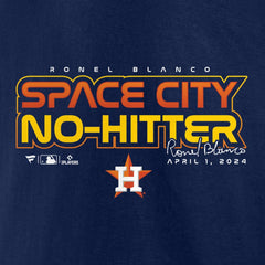 Ronel Blanco Houston Astros Space City No-Hitter T-Shirt – Navy | MLB For sale
