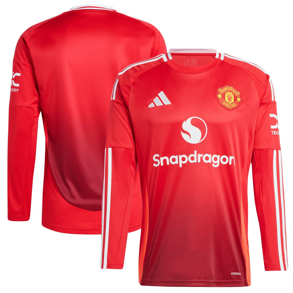 Manchester United 2024/25 Home Long Sleeve Replica Jersey Red - Adidas