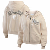 Memphis Grizzlies WEAR by Erin Andrews Women's Plus Size Tonal Felt Patch Full-Zip Hoodie New
