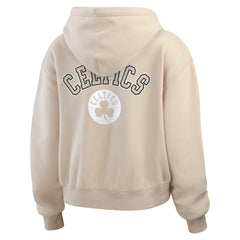 Boston Celtics WEAR by Erin Andrews Women's Plus Size Tonal Felt Patch Full-Zip Hoodie Outlet