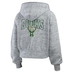 Milwaukee Bucks WEAR by Erin Andrews Women's Speckled Radiator Full-Zip Hoodie Online