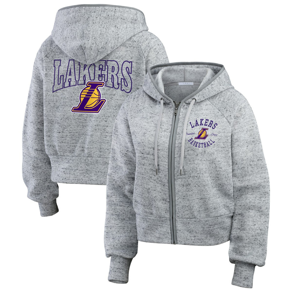 Los Angeles Lakers WEAR by Erin Andrews Women's Speckled Radiator Full-Zip Hoodie Discount