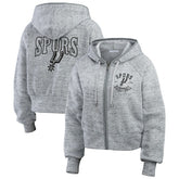 San Antonio Spurs WEAR by Erin Andrews Women's Speckled Radiator Full-Zip Hoodie For Sale
