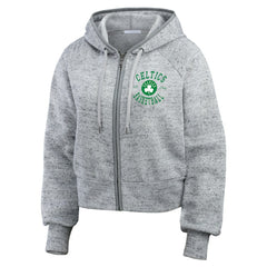 Boston Celtics WEAR by Erin Andrews Women's Speckled Radiator Full-Zip Hoodie Outlet