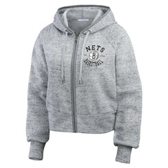 Brooklyn Nets WEAR by Erin Andrews Women's Speckled Radiator Full-Zip Hoodie Outlet