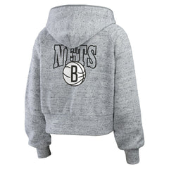 Brooklyn Nets WEAR by Erin Andrews Women's Speckled Radiator Full-Zip Hoodie Outlet