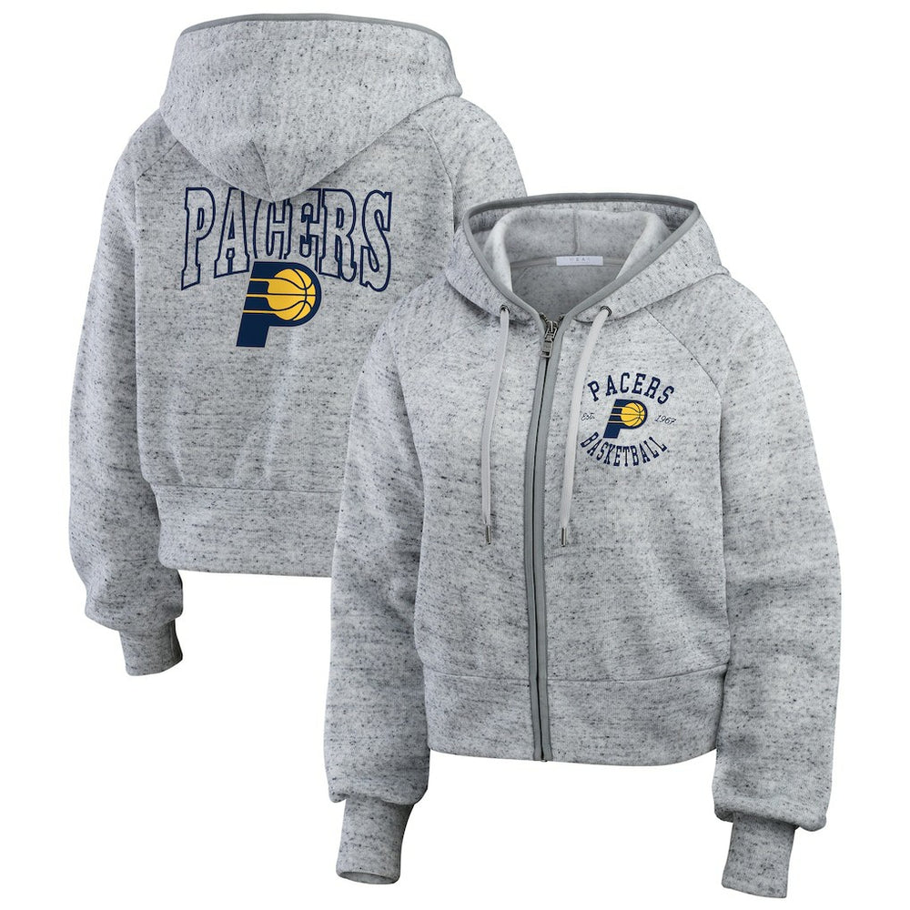 Indiana Pacers WEAR by Erin Andrews Women's Speckled Radiator Full-Zip Hoodie On Sale