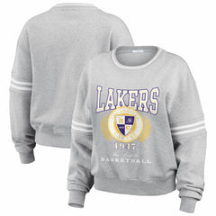 Los Angeles Lakers WEAR by Erin Andrews Women's French Terry Pullover Sweatshirt Discount