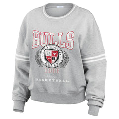 Chicago Bulls WEAR by Erin Andrews Women's French Terry Pullover Sweatshirt On Sale