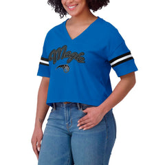 Orlando Magic WEAR by Erin Andrews Women's Color Block Boxy V-Neck T-Shirt On Sale
