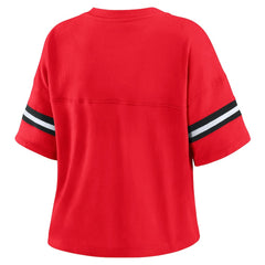 Chicago Bulls WEAR by Erin Andrews Women's Color Block Boxy V-Neck T-Shirt sale Discount
