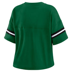 Milwaukee Bucks WEAR by Erin Andrews Women's Plus Size Color Block Boxy V-Neck T-Shirt On Sale