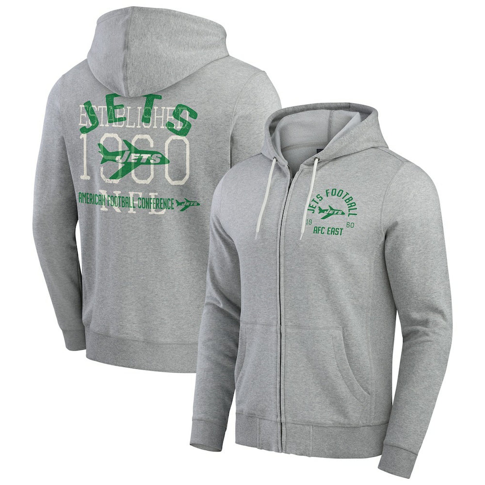 New York Jets Fanatics Darius Rucker Collection Vintage Stripe Full-Zip Hoodie