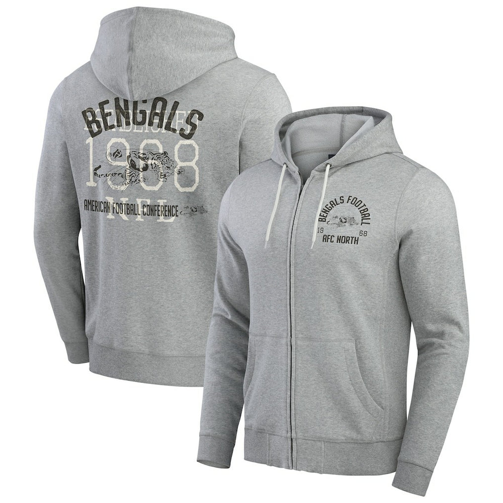 Cincinnati Bengals Fanatics Darius Rucker Collection Vintage Stripe Full-Zip Hoodie