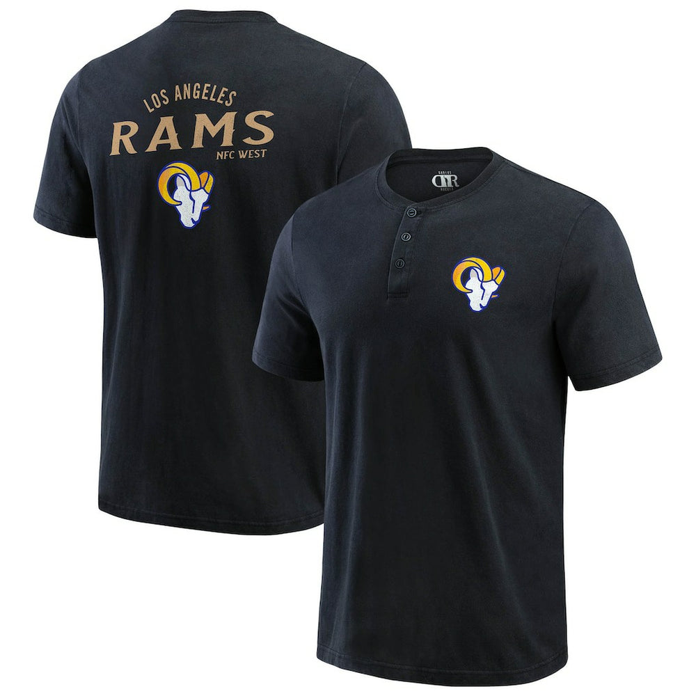 Los Angeles Rams Fanatics Darius Rucker Collection Washed Henley T-Shirt