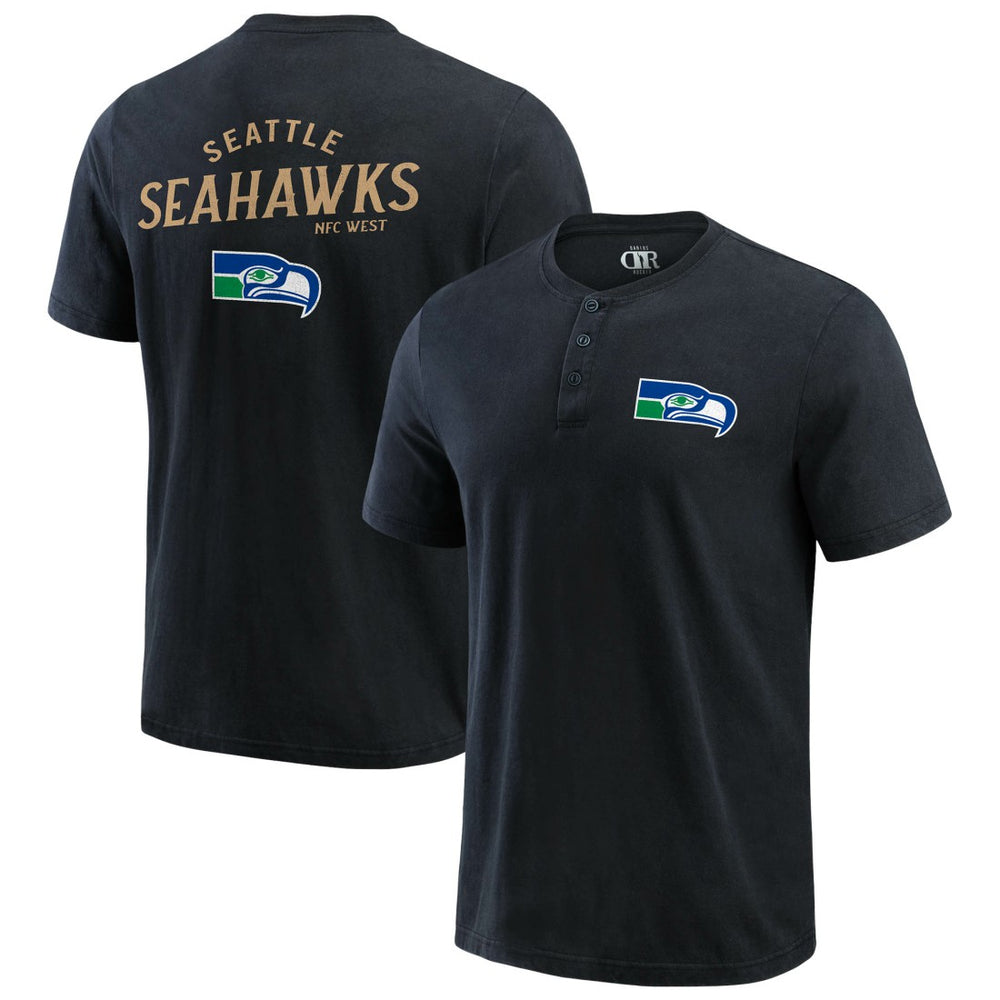 Seattle Seahawks Fanatics Darius Rucker Collection Washed Henley T-Shirt