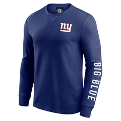 New York Giants Fanatics Darius Rucker Collection Washed Waffle-Knit Long Sleeve T-Shirt