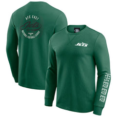 New York Jets Fanatics Darius Rucker Collection Washed Waffle-Knit Long Sleeve T-Shirt