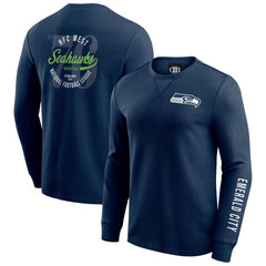 Seattle Seahawks Fanatics Darius Rucker Collection Washed Waffle-Knit Long Sleeve T-Shirt