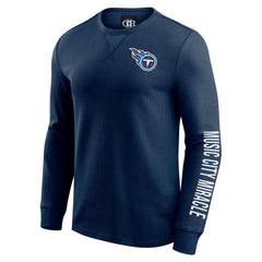 Tennessee Titans Fanatics Darius Rucker Collection Washed Waffle-Knit Long Sleeve T-Shirt