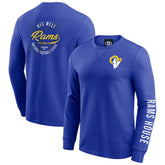 Los Angeles Rams Fanatics Darius Rucker Collection Washed Waffle-Knit Long Sleeve T-Shirt