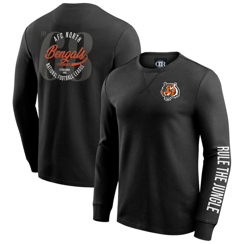 Cincinnati Bengals Fanatics Darius Rucker Collection Washed Waffle-Knit Long Sleeve T-Shirt