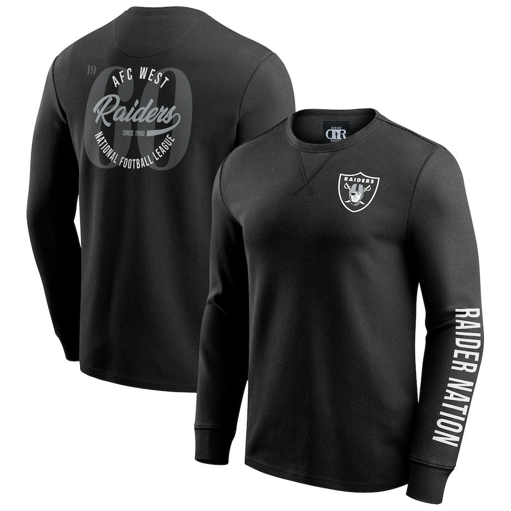 Las Vegas Raiders Fanatics Darius Rucker Collection Washed Waffle-Knit Long Sleeve T-Shirt