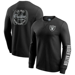 Las Vegas Raiders Fanatics Darius Rucker Collection Washed Waffle-Knit Long Sleeve T-Shirt