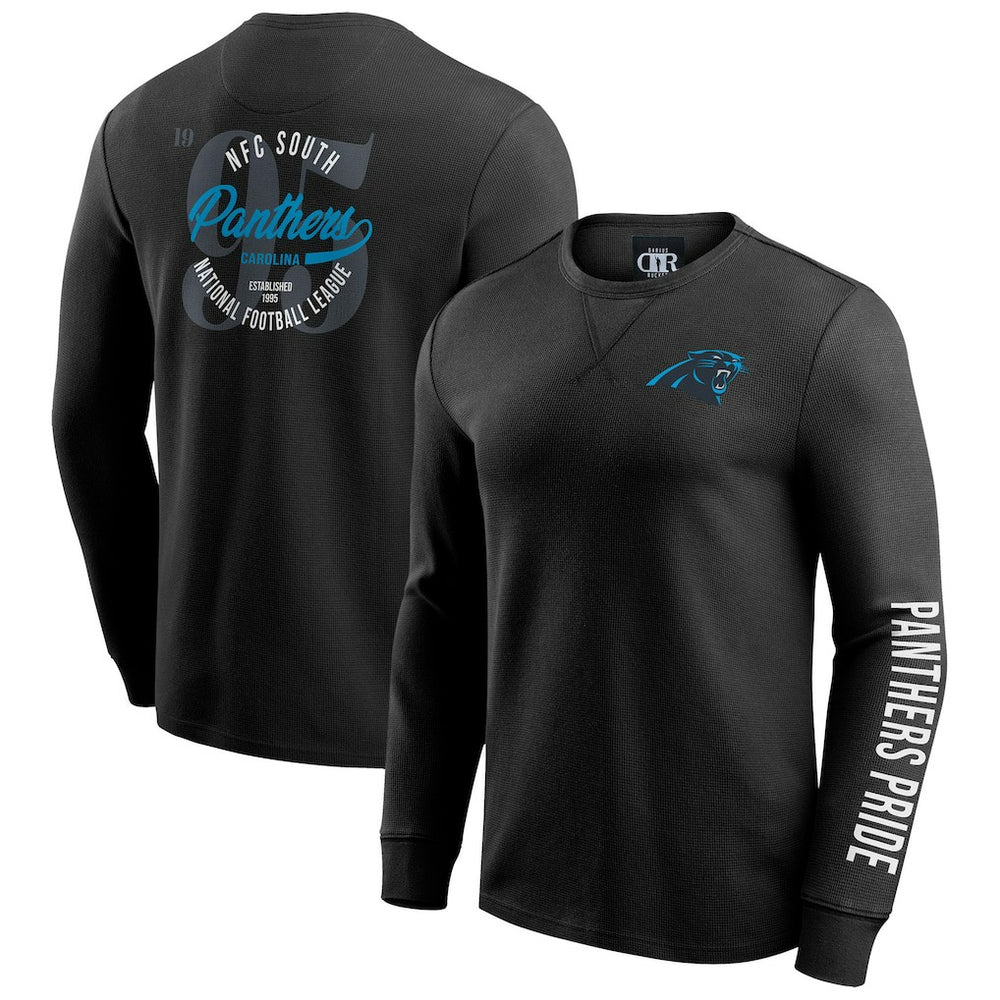 Carolina Panthers Fanatics Darius Rucker Collection Washed Waffle-Knit Long Sleeve T-Shirt