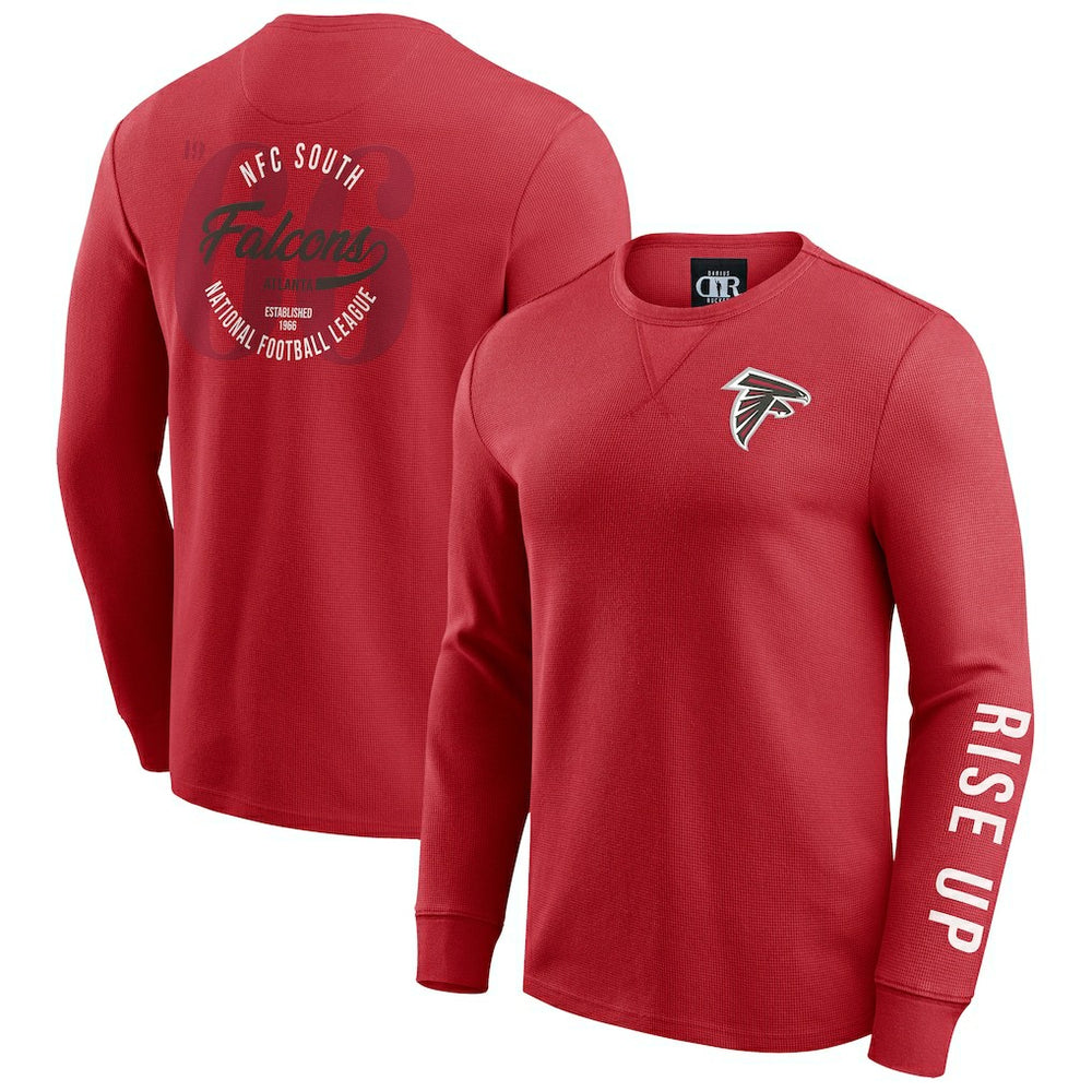 Atlanta Falcons Fanatics Darius Rucker Collection Washed Waffle-Knit Long Sleeve T-Shirt