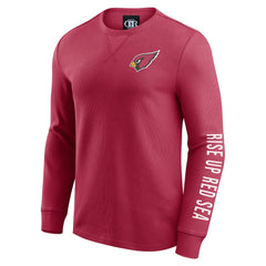 Arizona Cardinals Fanatics Darius Rucker Collection Washed Waffle-Knit Long Sleeve T-Shirt