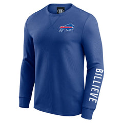 Buffalo Bills Fanatics Darius Rucker Collection Washed Waffle-Knit Long Sleeve T-Shirt