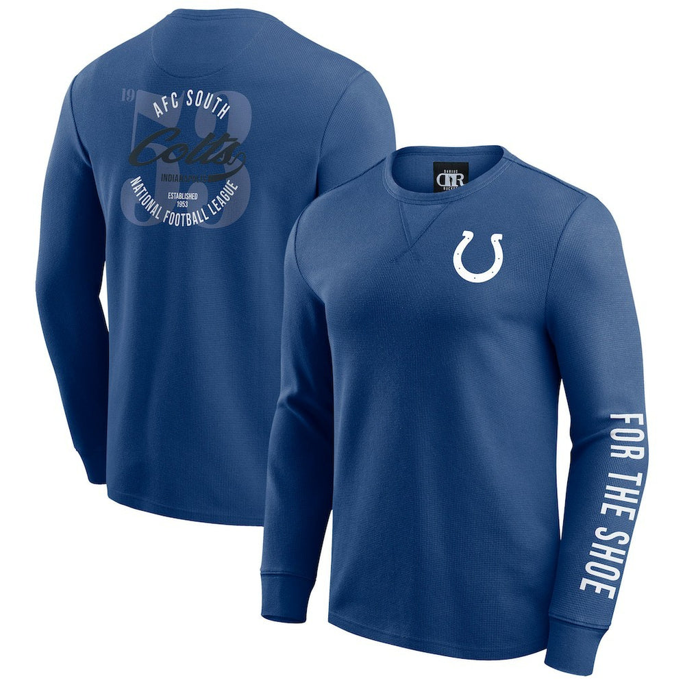 Indianapolis Colts Fanatics Darius Rucker Collection Washed Waffle-Knit Long Sleeve T-Shirt