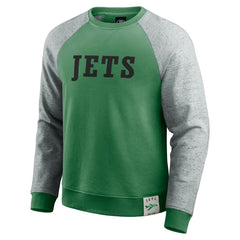 New York Jets Fanatics Darius Rucker Collection Throwback Color Block Raglan Pullover Sweatshirt