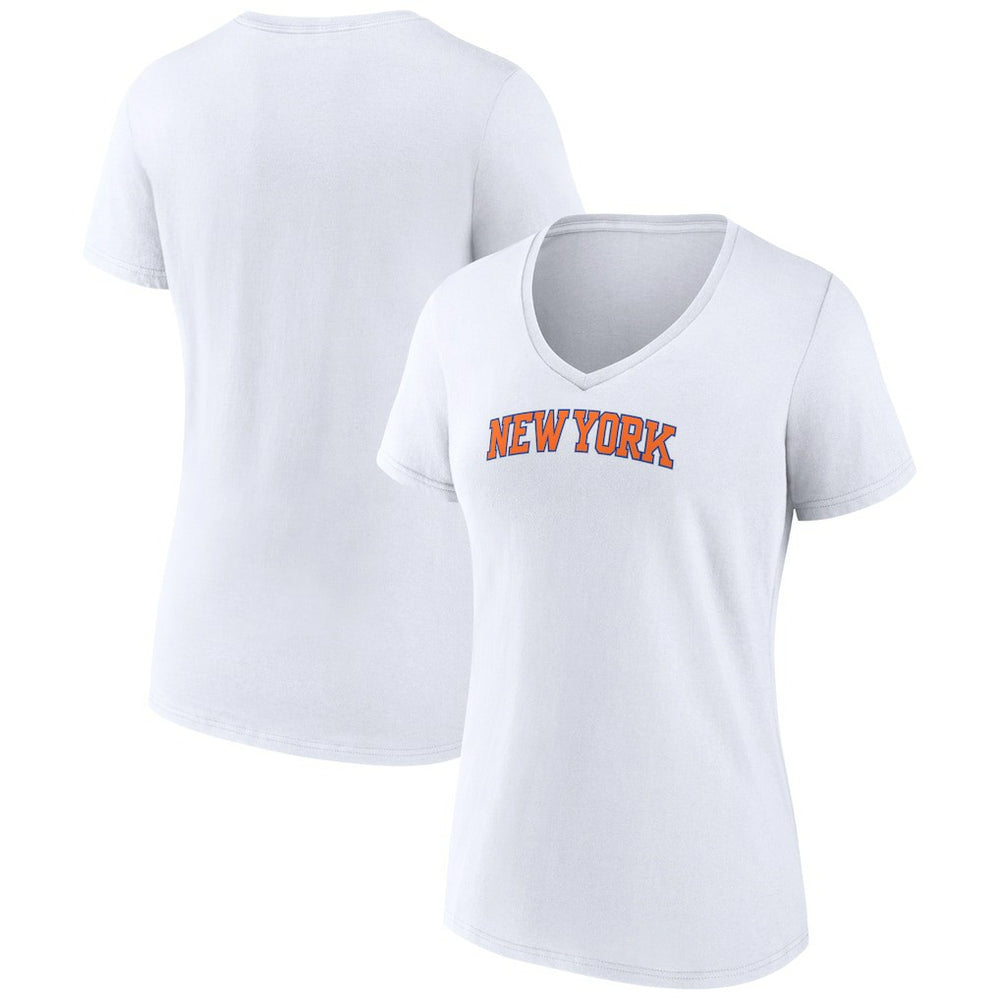 New York Knicks Women's Wordmark Home V-Neck T-Shirt New