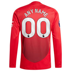 Manchester United 2024/25 Home Custom Long Sleeve Jersey Red - Adidas