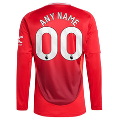 Manchester United 2024/25 Home Long Sleeve Replica Custom Jersey Red - Adidas
