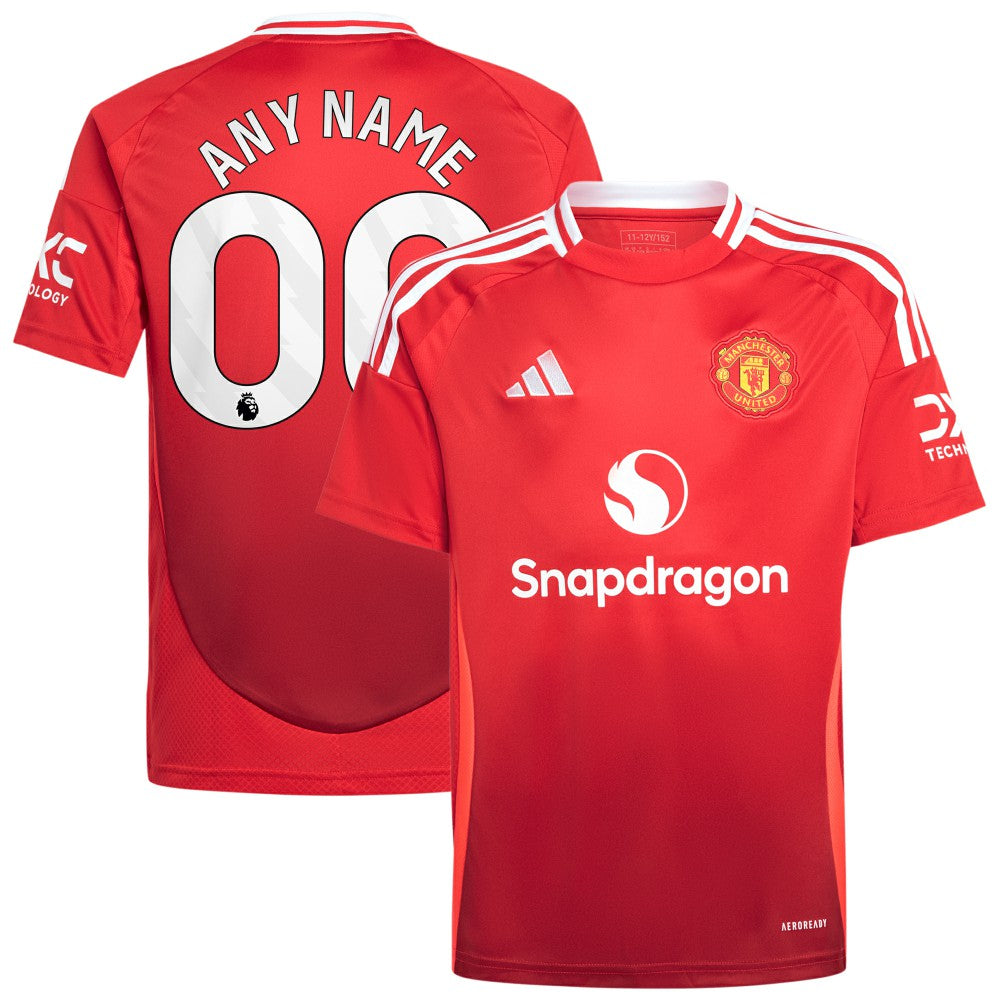 Manchester United Youth 2024/25 Home Replica Custom Jersey Red - Adidas