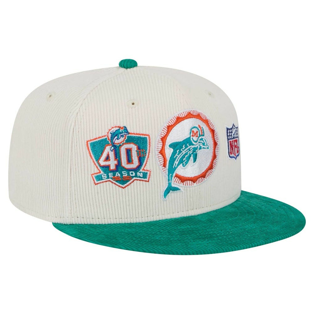 Miami Dolphins New Era Throwback Corduroy 59FIFTY Fitted Hat