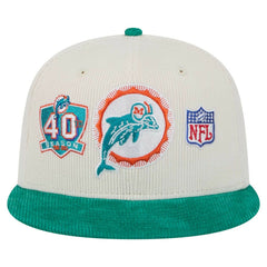 Miami Dolphins New Era Throwback Corduroy 59FIFTY Fitted Hat