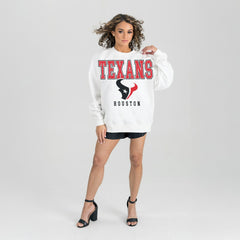 Houston Texans Gameday Couture Women's Sunday Drives Oversized Crewneck Pullover Sweatshirt