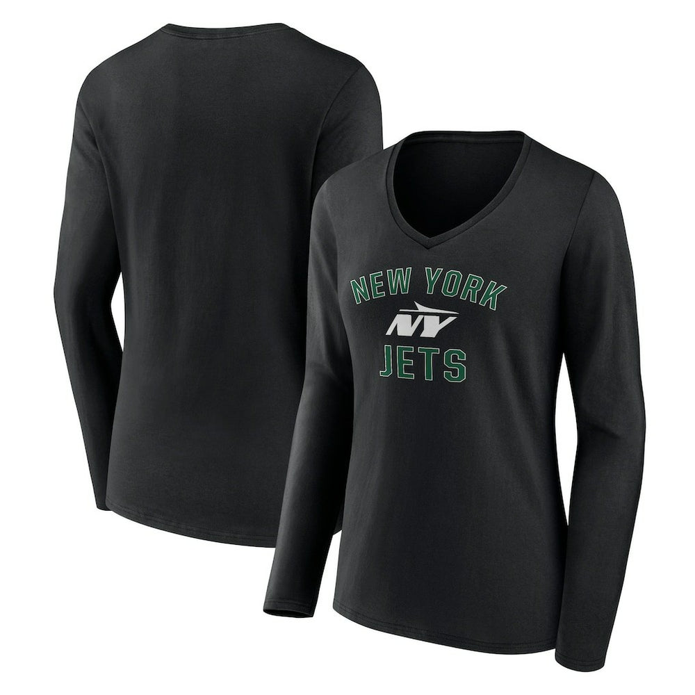 New York Jets Women's Victory Arch Long Sleeve V-Neck T-Shirt