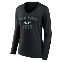 New York Jets Women's Victory Arch Long Sleeve V-Neck T-Shirt