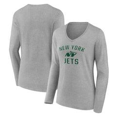 New York Jets Women's Victory Arch Long Sleeve V-Neck T-Shirt