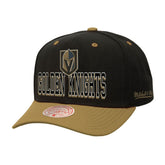 Vegas Golden Knights Mitchell & Ness Backside Script Two-Tone Pro Crown Adjustable Hat Online