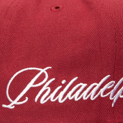 Philadelphia Phillies Mitchell & Ness Just Don x MLB Lux Script Snapback Hat | MLB Shop