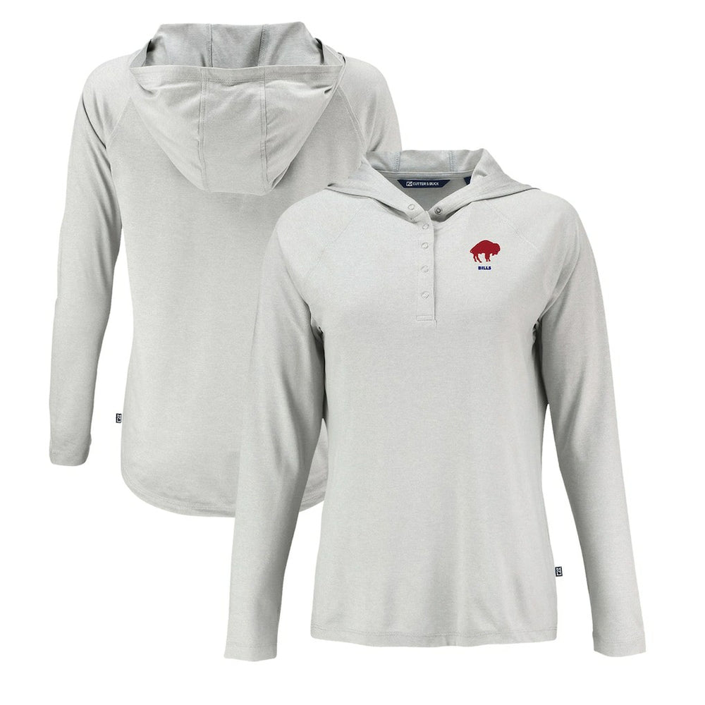 Buffalo Bills Cutter & Buck Women's Historic Coastline Epic Comfort Eco Recycled Raglan Pullover Hoodie