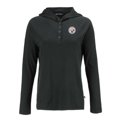 Pittsburgh Steelers Cutter & Buck Women's Coastline Epic Comfort Eco Recycled Raglan Pullover Hoodie