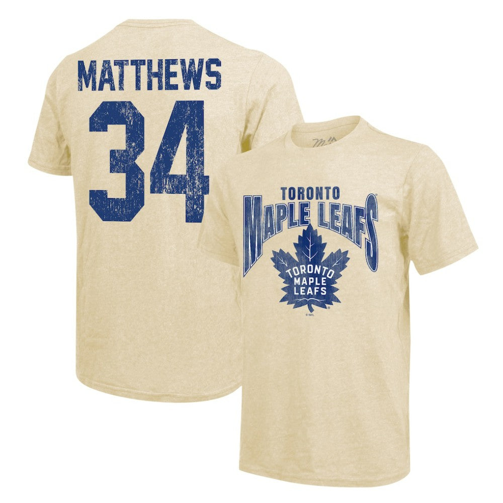 Auston Matthews Toronto Maple Leafs Majestic Threads Dynasty Name & Number Tri-Blend T-Shirt Outlet